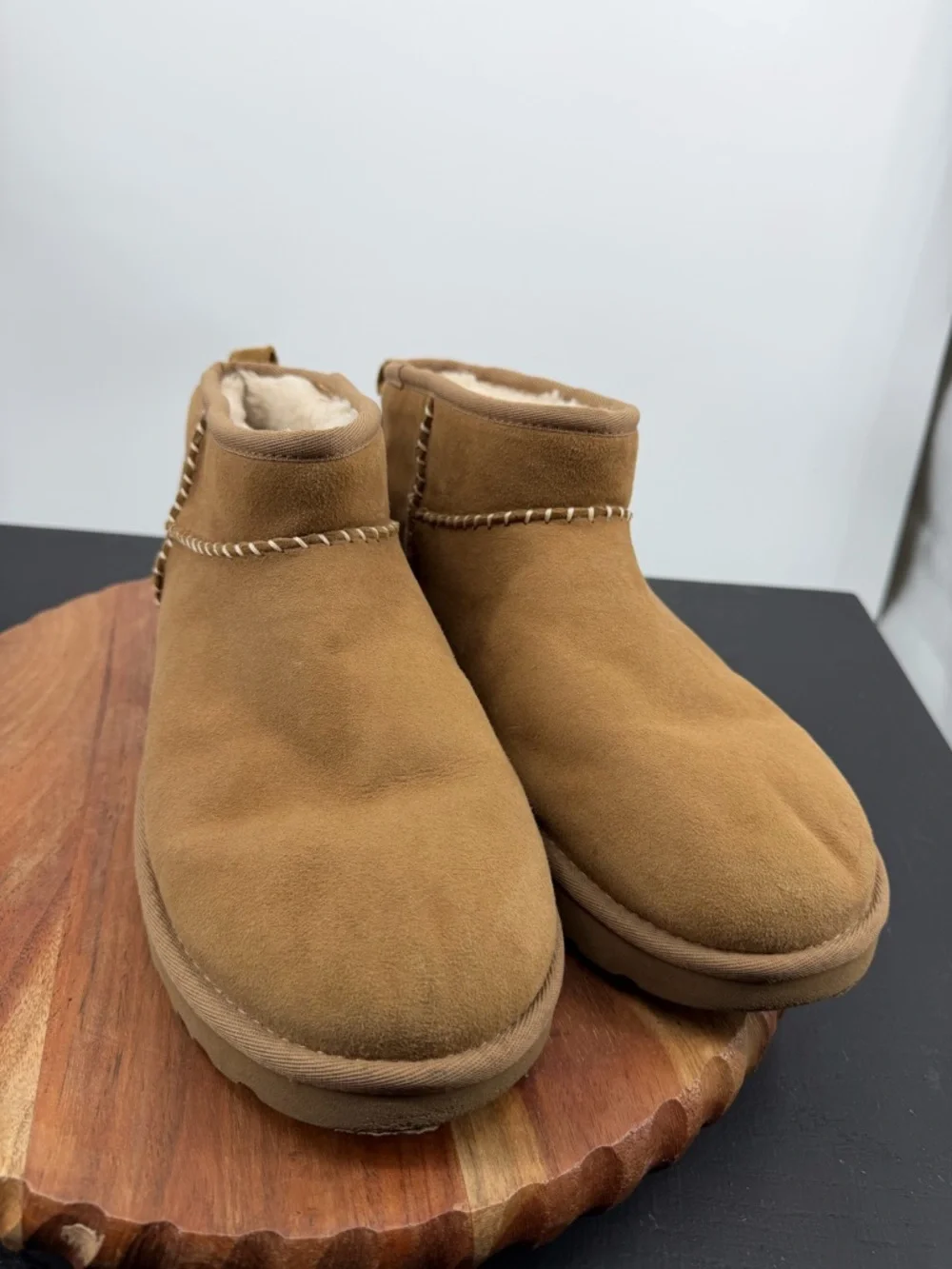 UGG x Madhappy Classic Ultra Mini Chestnut Fur Boots Womens Size 11 1146332